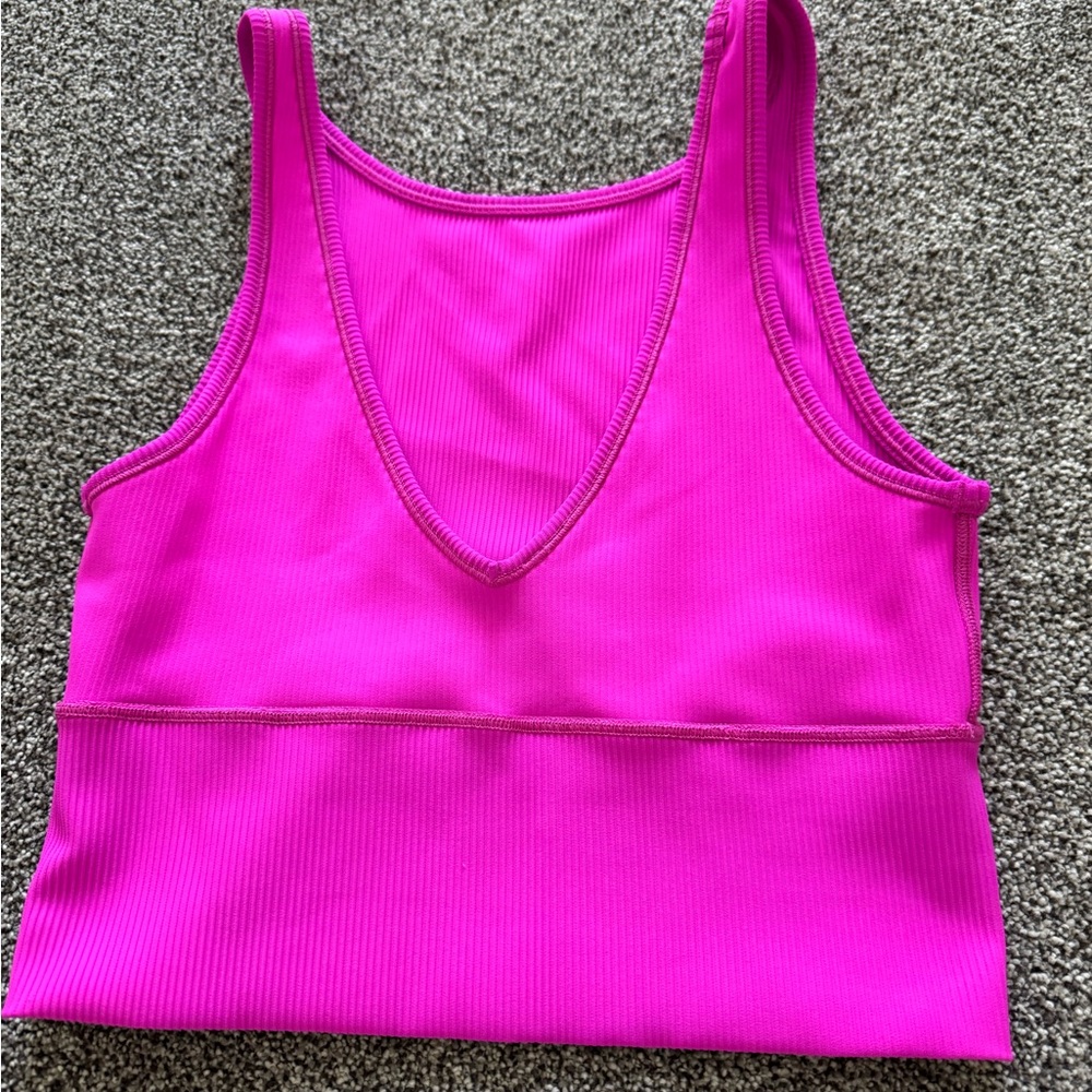 Lululemon Vibrant Pink Ribbed Tank Top